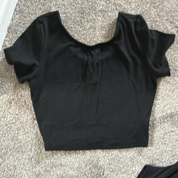 Black ribbed lounge set size small - Picture 2 of 3